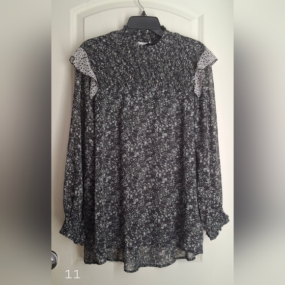 Hayden floral sheer womens blouse size large boho casual party bussines casual - Picture 1 of 9